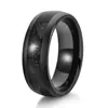 Anel de Aço de Tungstênio Preto com Fio Transfronteiriço Amazon 468MM Sem Engrenagens Anel de Tungstênio Dourado Banhado a Preto Joia para Casal em estoque