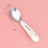 Conjunto de Talheres Infantis 304 Garfo e Colher Integrados para Alimentação Portátil Suplemento Alimentar Aprendendo a Comer Colher Infantil Espessada
