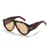 Gafas de Sol de Acetato Estilo Aviador Retro Súper Populares para Mujer Tf1044 Montura Grande de Gama Alta Gafas para Adelgazar la Cara Bc-9232