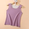 Roupa íntima térmica autocalorífica de veludo colete térmico escovado dos dois lados feminino sem costura cor sólida top básico espesso outono e inverno