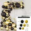 Serie Oro Negro de Amazon Transfronteriza Set de Globos Tema Cumpleaños Cadena de Globos Combinación Decoración Arreglo para Fiesta Festiva