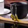 Jinpeli original pedra gota de água âmbar brincos eardrops gancho de orelha 925 jóias de prata faça você mesmo feito à mão