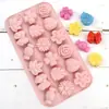Forma de Silicone para Chocolate Dubi com 18 Peças de Flores e Plantas Diferentes, Forma de Gelo DIY, Forma para Biscoitos e Gelatinas Artesanais