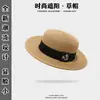 Sombrero de paja de primavera y verano con pimienta Sombrero tejido retro europeo y americano para mujer sombrero sombrero ala ancha protector solar parasol sombrero plano