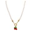 Collar de Cereza Dulce Lindo de Perla de Agua Dulce Collar de Moda Coreana de Alto Sentido Collar de Moda Cadena de Clavícula de Cereza de Cristal