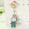Estilo Coreano Estilo Ins Dibujos Animados Pedrería Llavero Labubu de Moda y Sencillo Llavero de Coche Colgante para Bolso Accesorios