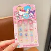 Lindas Pegatinas para Uñas Sanrio para Niños, Pegatinas de Uñas Desgastables, Parches para Uñas de Kuromi, Juguetes de Dibujos Animados para Niños