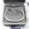 Pulsera popular europea y americana de plata esterlina S925, cuadrada, con circonita y diamantes de imitación, moda transfronteriza, hip hop para chica, joyería de diamantes en fila