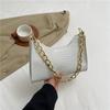 Bolso de hombro vintage con cadena para mujer, estilo textil, estilo informal, sencillo, para llevar debajo del brazo, pequeño, cuadrado, 2024