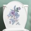 M-183 Pegatinas de baño de estilo minimalista moderno con flores frescas, pegatinas decorativas de pared autoadhesivas