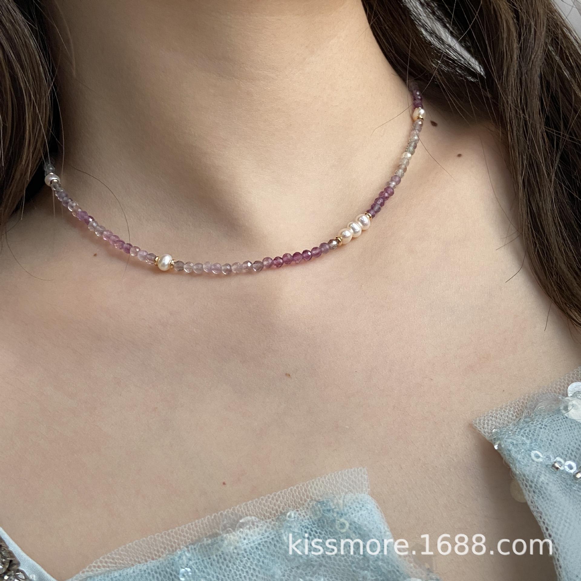 小颗紫色萤石间隔珍珠项链3.jpg