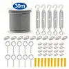 Série completa 30m / 100m cabo de aço revestido cabo de jardim kit de tensor de suspensão de carga