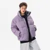 2025 Chaqueta de Algodón Reversible de Alta Calidad para Otoño e Invierno con Nuevo Diseño de Cuadros Versión Coreana Abrigo con Solapa de Chenilla Holgado Versátil Cuello Alto