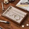Organizador de Bandeja para Joyería de Madera Maciza Caja de Exhibición para Anillos Bandeja de Exhibición para Joyería de Collares Transfronterizo