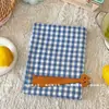 Tela de hilo teñido lavado de algodón puro, tela de cuadros azules estilo coreano, patrón básico de Chaoyang, adecuada para ropa, ropa de niños y accesorios para el cabello