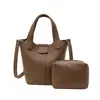 Bolsa Feminina Couro Macio PU Pequena de Mão 2026 Início do Outono Casual Bolsa Saco Versátil Ombro Transversal Bolsa Feminina Cor Sólida