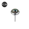 Liga de Titânio F136 0,9x 4mm Pedra Natural Olho de Tigre Joia para Piercing Stud de Lábio Stud de Orelha Stud de Língua Piercing