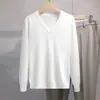 Novo suéter de tricô masculino atemporal de manga longa com decote V para atacado, clássico de outono e inverno, versátil, moda transfronteiriça, top masculino