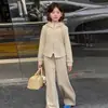 Conjunto Casual Deportivo para Niñas, Nuevo Estilo Primavera/Otoño, Estilo Relajado, Versátil, Cardigan con Cremallera Sudadera Pantalones de Pierna Ancha Conjunto de Dos Piezas, Moderno