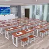 Fábrica de mesas de treinamento mesa longa carteiras e cadeiras de estudante individuais e duplas alunos do ensino fundamental e médio cursinho aula de reforço aula de treinamento mesa