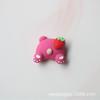 Accesorios de resina de dibujos animados para bricolaje, conjunto de pinzas para el cabello con banda de goma para niños con campana de oso rojo rosa, material para accesorios de licencia de automóvil
