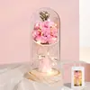 Presente de Dia dos Namorados Lanterna Caixa de Presente Flor Eterna Buquê de Flores Secas Flor de Sabão Rosa Flor Eterna Flor Artificial Ornamento de Aniversário