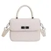 Bolso cuadrado pequeño a la moda, bolso de hombro y bandolera de nicho estilo coreano, patrón tejido de color sólido, bolso de hombro de alta gama para mujer