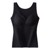 Chaleco Caliente de Terciopelo Doble Cara Almohadilla de Látex Desmontable en el Pecho Camiseta Térmica Cálida Cepillada Sin Marcas para Mujer