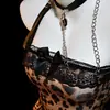 Gato Noturno Mulher-Gato Lingerie Sexy Desejo Puro Top Tubinho Renda Estampa de Leopardo Empregada Tentação Apaixonada Conjunto Modelador Sem Tirar
