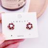 Pendientes de Perla de Camelia Roja Retro de un Quilate Pendientes de Flor de Lazo Nicho Pendientes de Gama Alta Pinzas para Orejas