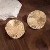 Pendientes Metálicos Exagerados de Forma Irregular de Gota de Agua Europeos y Americanos para Mujer Pendiente de Flor de Ola de Industria Pesada de Nicho Accesorio de Concha de Pulpo Venta al por Mayor