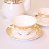 Juego de Vajilla de Porcelana de Hueso Estilo Europeo de Alta Gama con Borde Dorado para Hoteles, Clubes y Uso Doméstico, Combinación de Cuenco y Plato de Lujo Ligero Platos y Cuencos de Cerámica