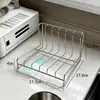Estante para Platos y Tazones de Acero Inoxidable Estante de Almacenamiento para Vajilla Estante Escurridor Estante de Almacenamiento para Encimera de Cocina Estante Multifuncional Nuevo 2026
