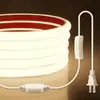 Fitas de LED COB personalizadas mais vendidas internacionalmente, 110V, com plugue e interruptor dos EUA, adequadas para uso externo e interno, à prova d'água e projetadas para uso doméstico