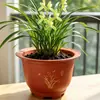 Maceta de Plástico para Paisajismo del Hogar Maceta para Orquídeas Maceta Simple para Clivia Bonsái Maceta Gruesa de Cerámica de Imitación Maceta de Flor de Imitación Zisha