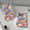 Funda dura de una sola capa con forma de corazón de color caramelo estilo europeo para 15pro, funda de teléfono con película para iPhone17, linda
