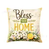 Fundas de cojín y almohada de venta caliente transfronterizas para primavera/verano con diseños florales y de letras, sencillas y versátiles, para sala de estar, sofá y cabecera de cama, en stock