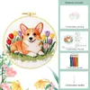 Transfronterizo Nuevo Producto Bordado DIY Serie Perros Material de Tela Hecho a Mano Kit Corgi Creativo Hecho a Mano Bordado en Aguja Inglés