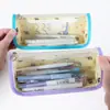 Nuevo Estuche Triangular Transparente, Bolsa de Papelería de Gran Capacidad Específica para Exámenes, Bolsa de Almacenamiento para Estudiantes Simple y Elegante Venta al por Mayor
