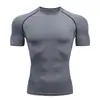 Ropa Ajustada Profesional Manga Corta Ropa de Fitness para Hombres Ropa de Secado Rápido Ropa de Entrenamiento Deportivo Top Alta Elasticidad Correr Baloncesto Ropa de Compresión