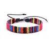 Pulsera Dopamina Multicolor Estilo Étnico Original Pulsera de Tela Tejida a Mano Pulsera de Algodón y Lino Accesorios para Ropa