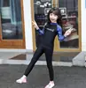 Roupa de banho média e grande para meninos e meninas, calça de manga comprida, novo traje de mergulho dividido de secagem rápida com proteção solar, roupa de banho
