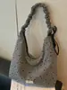 Bolso tote elegante estilo coreano con estampado de estrellas, nuevo y moderno 2026, bolso cruzado casual plisado para estudiantes, personalizado