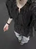 Camiseta de cuello en V de manga larga desgastada de gama alta para hombre, nuevo estilo primavera/otoño, escote pronunciado, diseño inspirado en el páramo, corte holgado, casual, top versátil