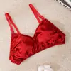 Sutiã de Seda, Sem Bojo, Fino, Lingerie Sem Costura, Sutiã Respirável Feminino Tamanho Grande, Sutiã de Seda de Amora, Sem Aro, Absorvente de Suor