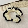 Anillo para el Pelo de Encaje de Hongo de Puntos de Ola Simple Vintage Cuerda Elástica Alta para el Cabello Cuerda Básica para el Cabello Flor para la Cabeza Accesorios para el Cabello Japoneses y Coreanos