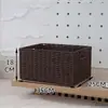 Caixa de Armazenamento Estilo Japonês, Cesta de Armazenamento para Sala de Estar e Quarto, Cesta de Armazenamento de Palha e Rattan Sintéticos, Cesta de Armazenamento para Armário de Casa