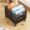 Caja de almacenamiento de libros de gran capacidad con ruedas, cesta de almacenamiento móvil para mochilas de estudiantes de secundaria, organizador de libros para el aula