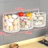 Estante de Almacenamiento Redondo para Cocina con Jengibre y Ajo, Caja de Almacenamiento sin Taladro para Condimentos de Cebolla, Jengibre y Ajo, Cesta de Verduras para Montar en la Pared