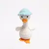 Colgante de Ganchillo Hecho a Mano Terminado Gorro de Hilo Adorno de Pato Llavero Tejido Accesorio para Bolso Llave de Coche